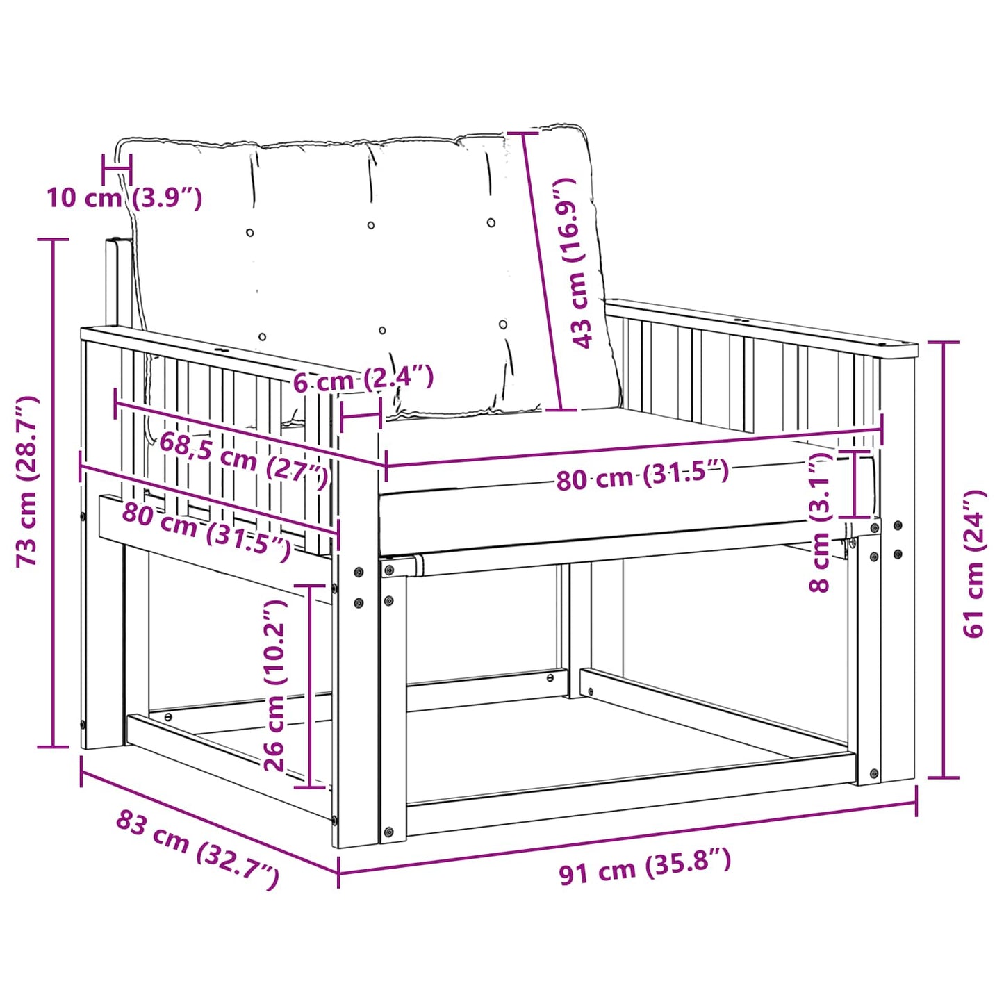 Outdoor-Sofagarnitur Massives Akazienholz und Textilene Natur