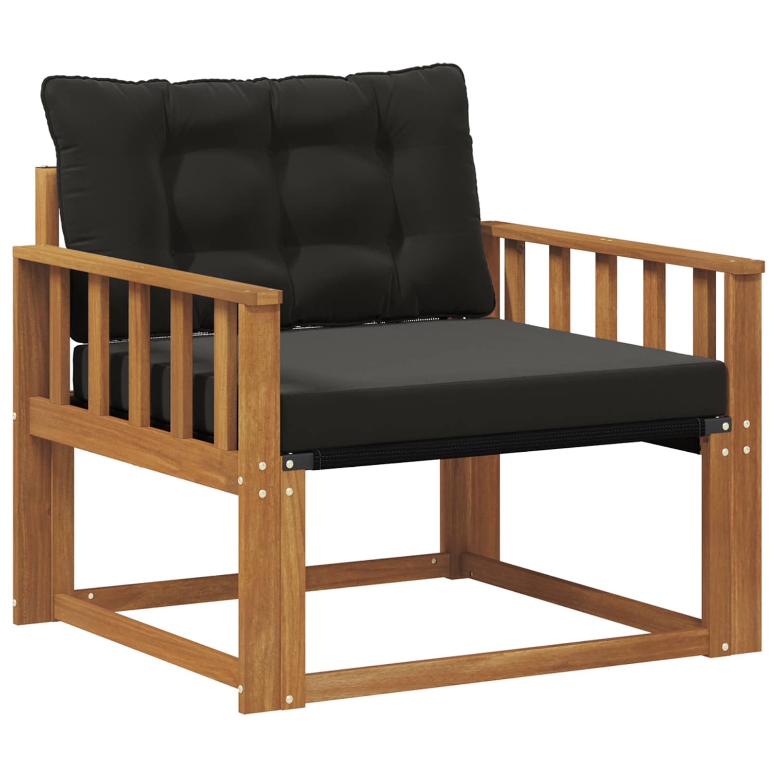 Outdoor-Sofagarnitur Massives Akazienholz und Textilene Natur
