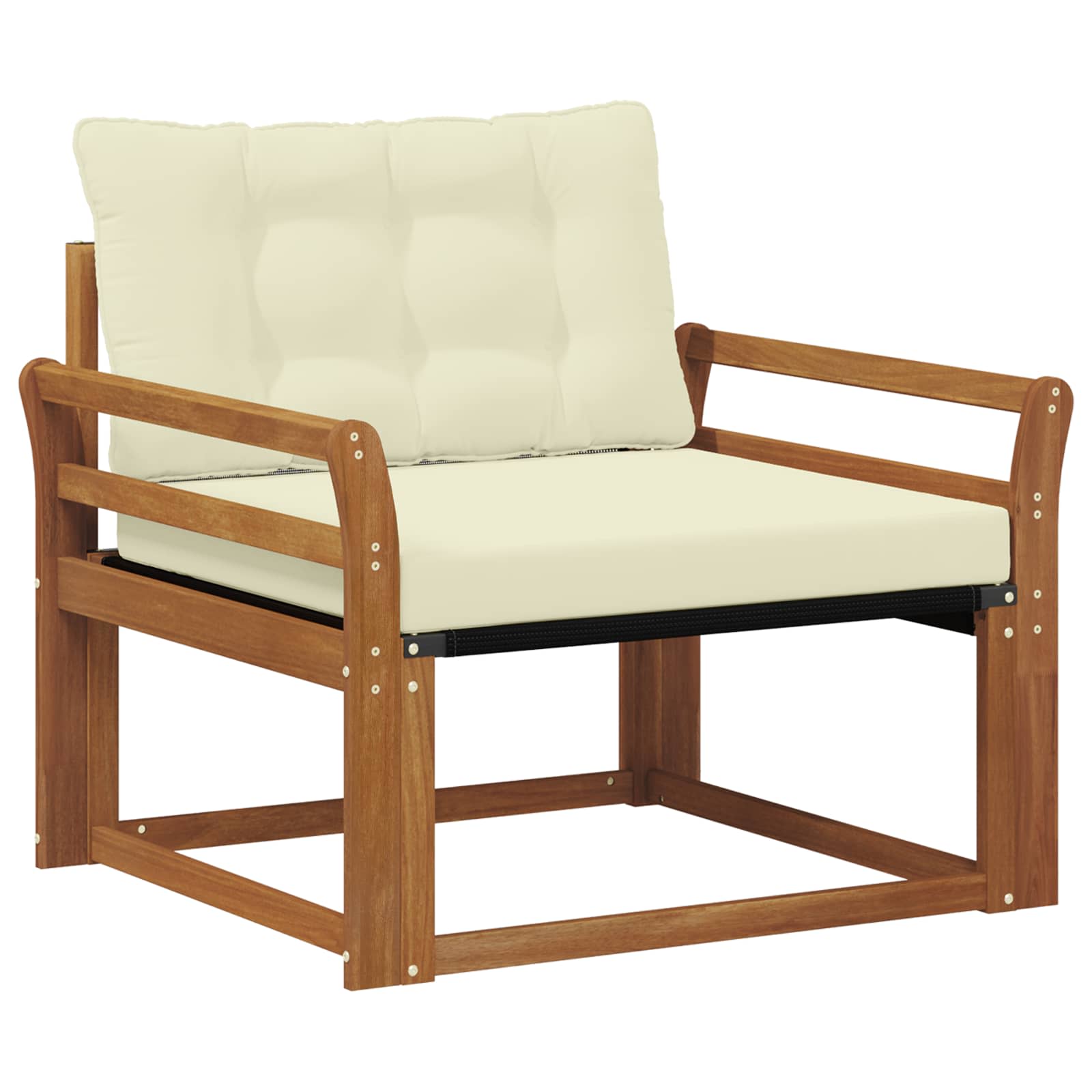 Outdoor-Sofagarnitur Massives Akazienholz und Textilene Natur