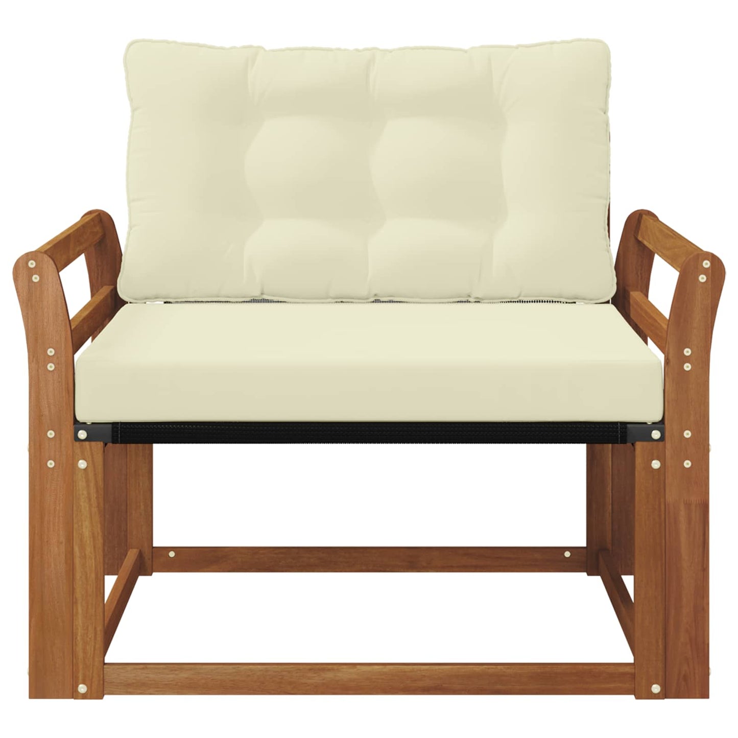 Outdoor-Sofagarnitur Massives Akazienholz und Textilene Natur