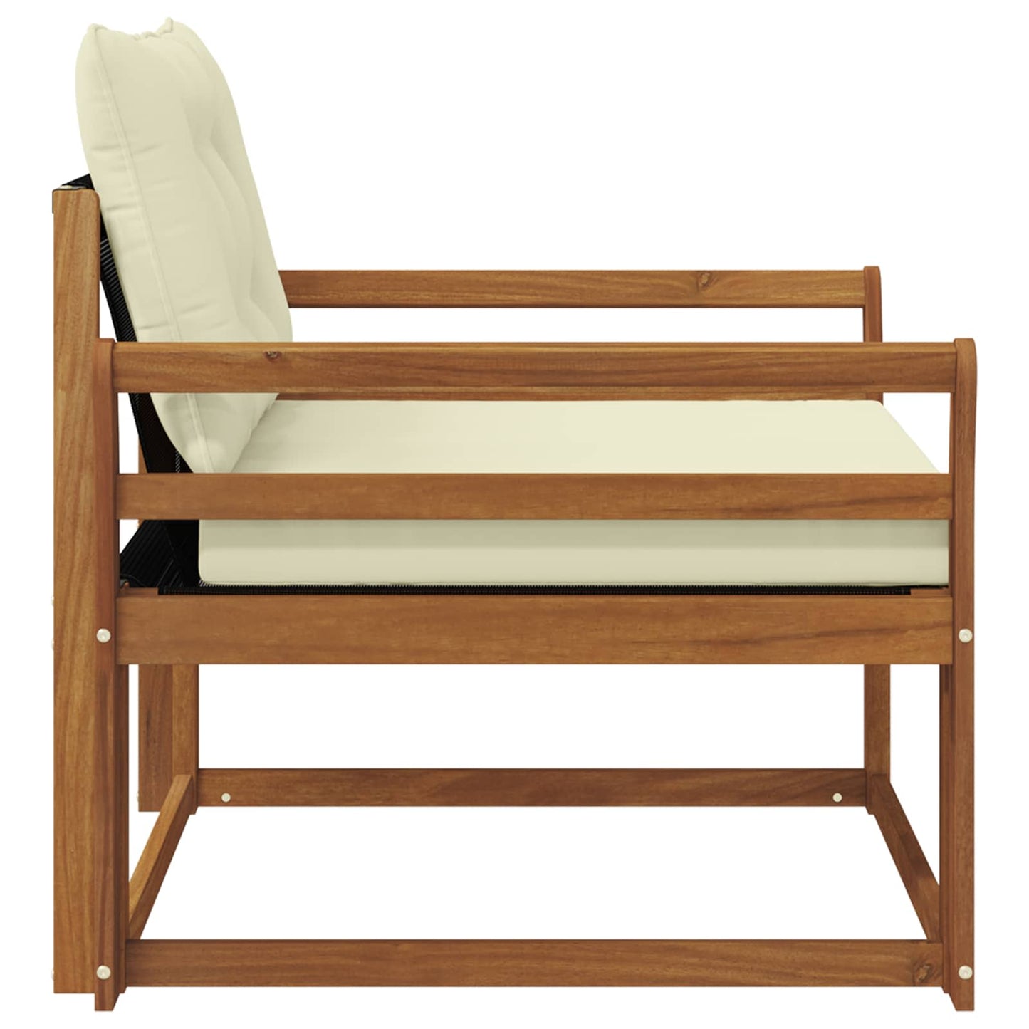 Outdoor-Sofagarnitur Massives Akazienholz und Textilene Natur
