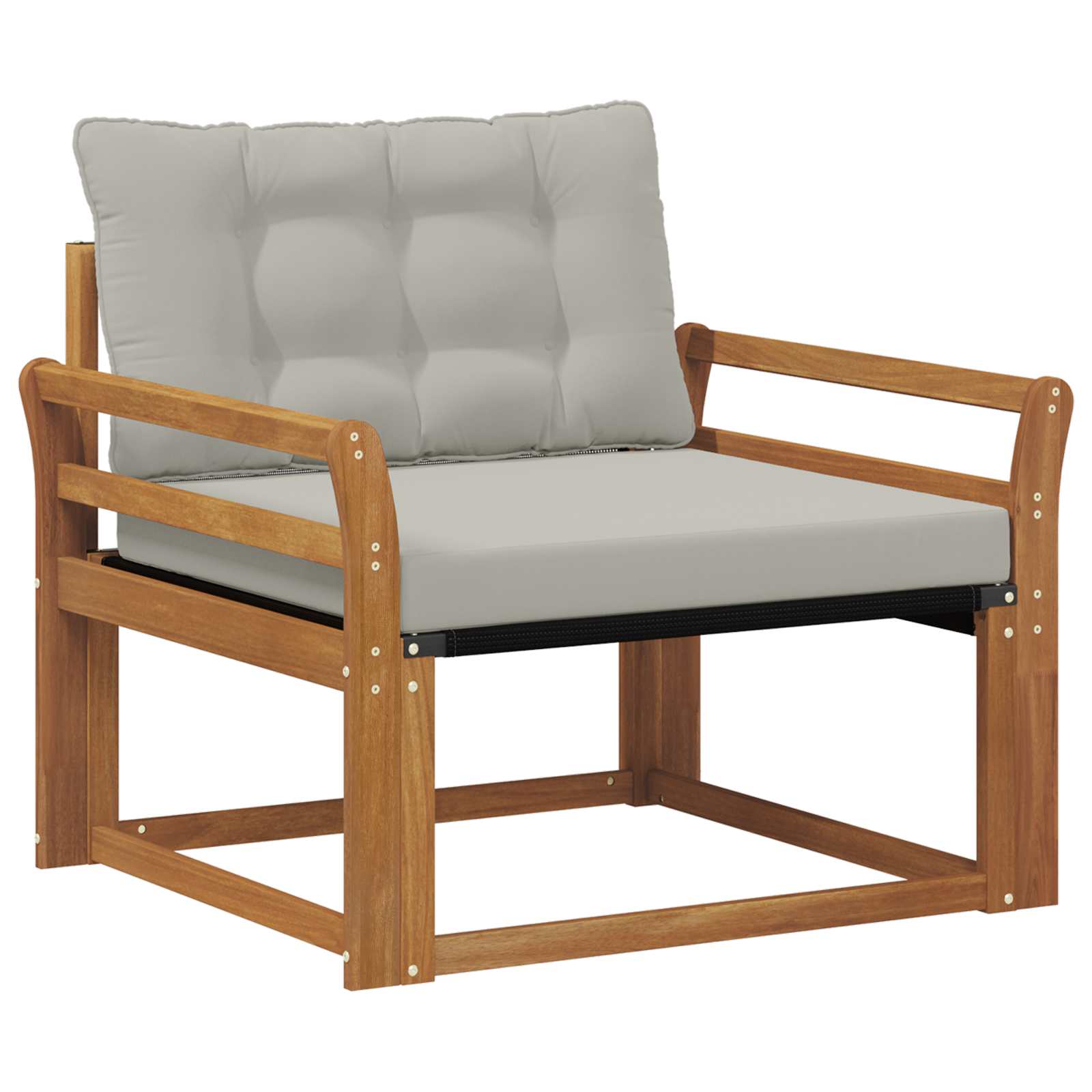 Outdoor-Sofagarnitur Massives Akazienholz und Textilene Natur