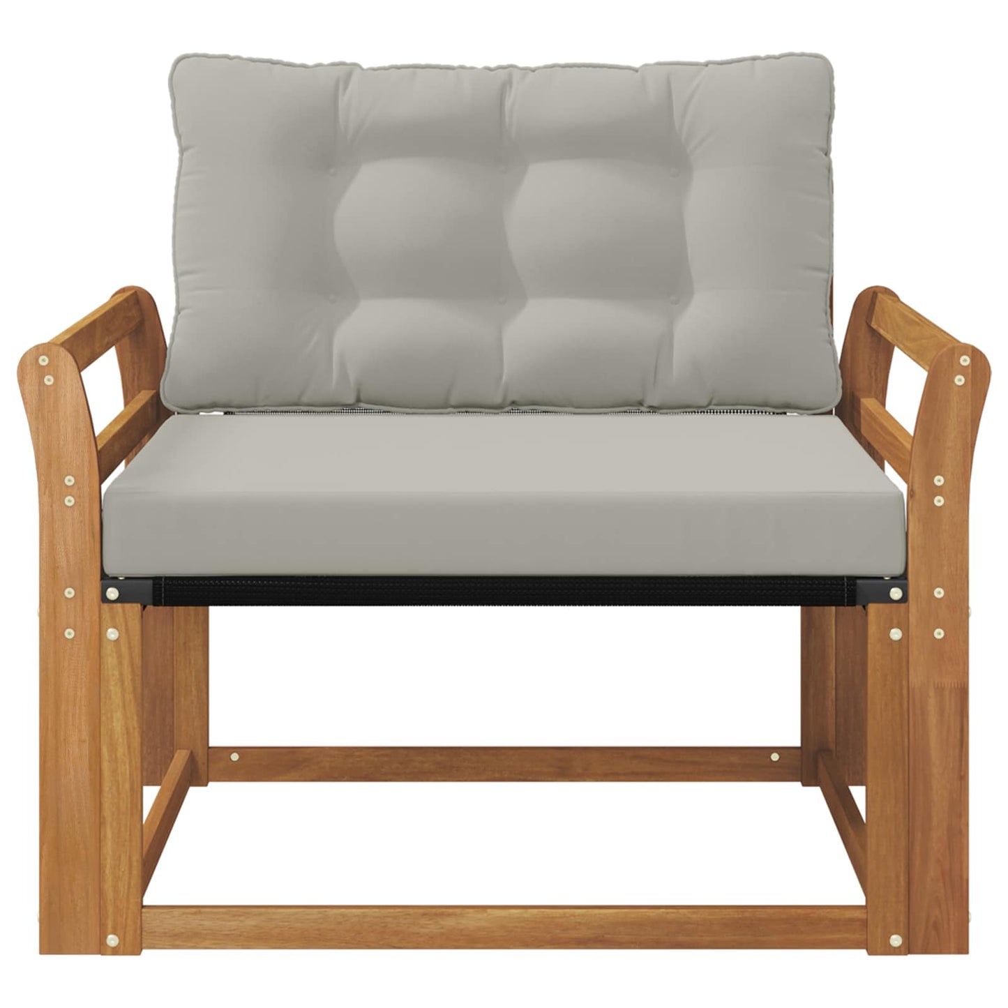Outdoor-Sofagarnitur Massives Akazienholz und Textilene Natur