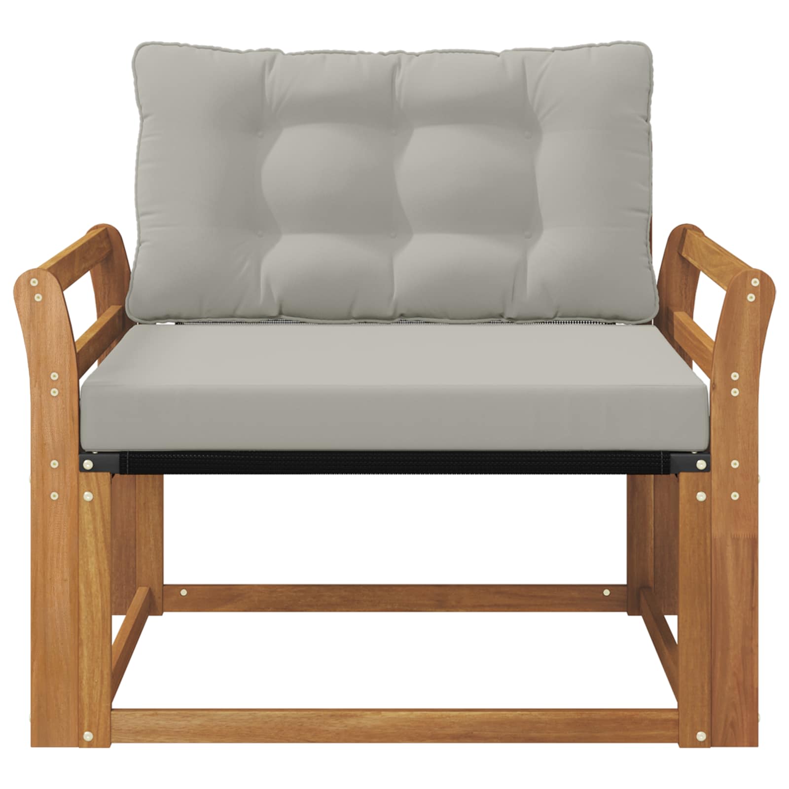 Outdoor-Sofagarnitur Massives Akazienholz und Textilene Natur