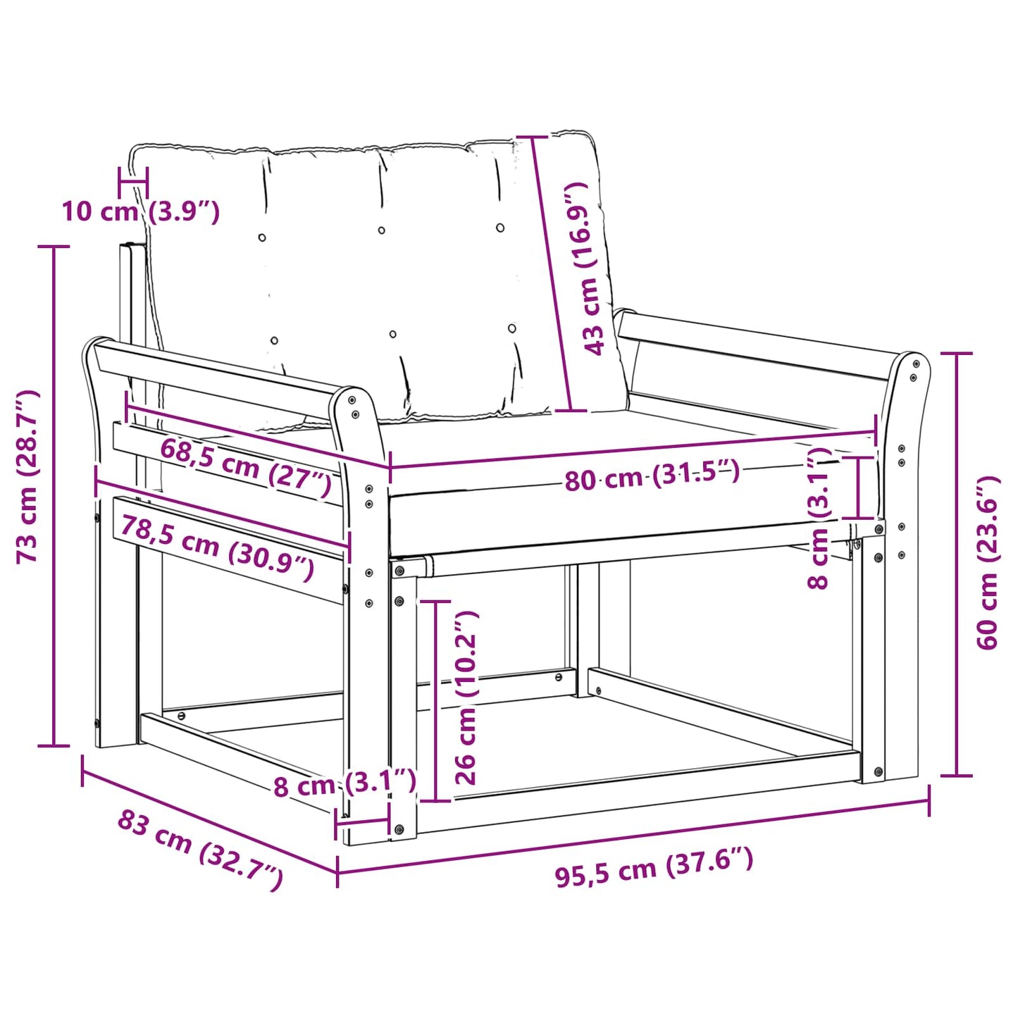 Outdoor-Sofagarnitur Massives Akazienholz und Textilene Natur