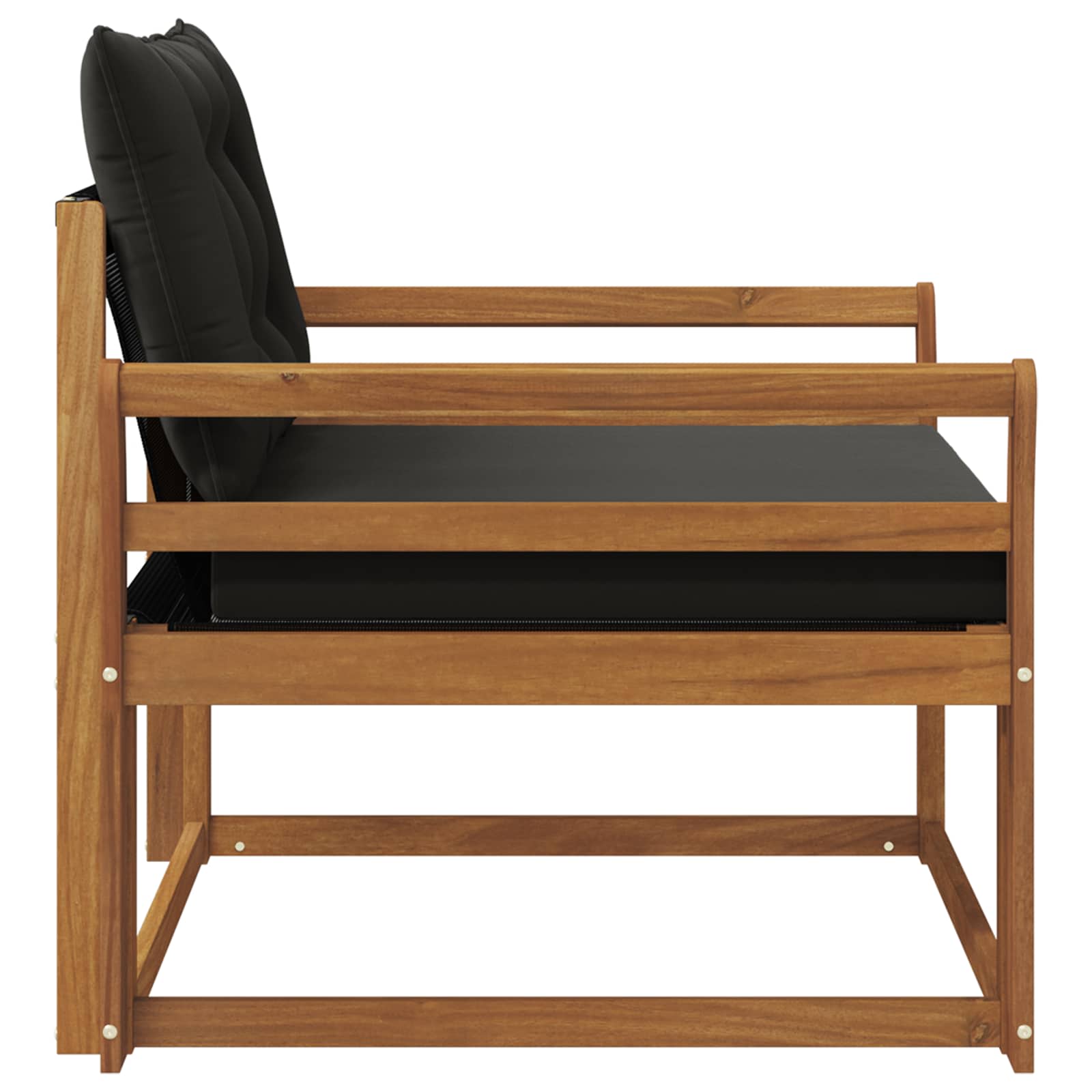 Outdoor-Sofagarnitur Massives Akazienholz und Textilene Natur
