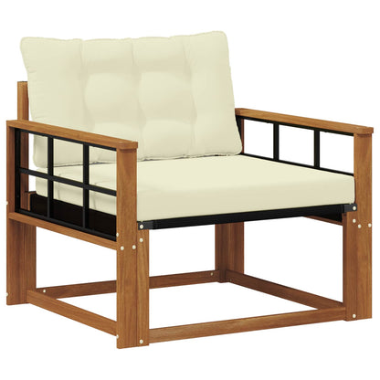Outdoor-Sofagarnitur Massives Akazienholz und Textilene Natur