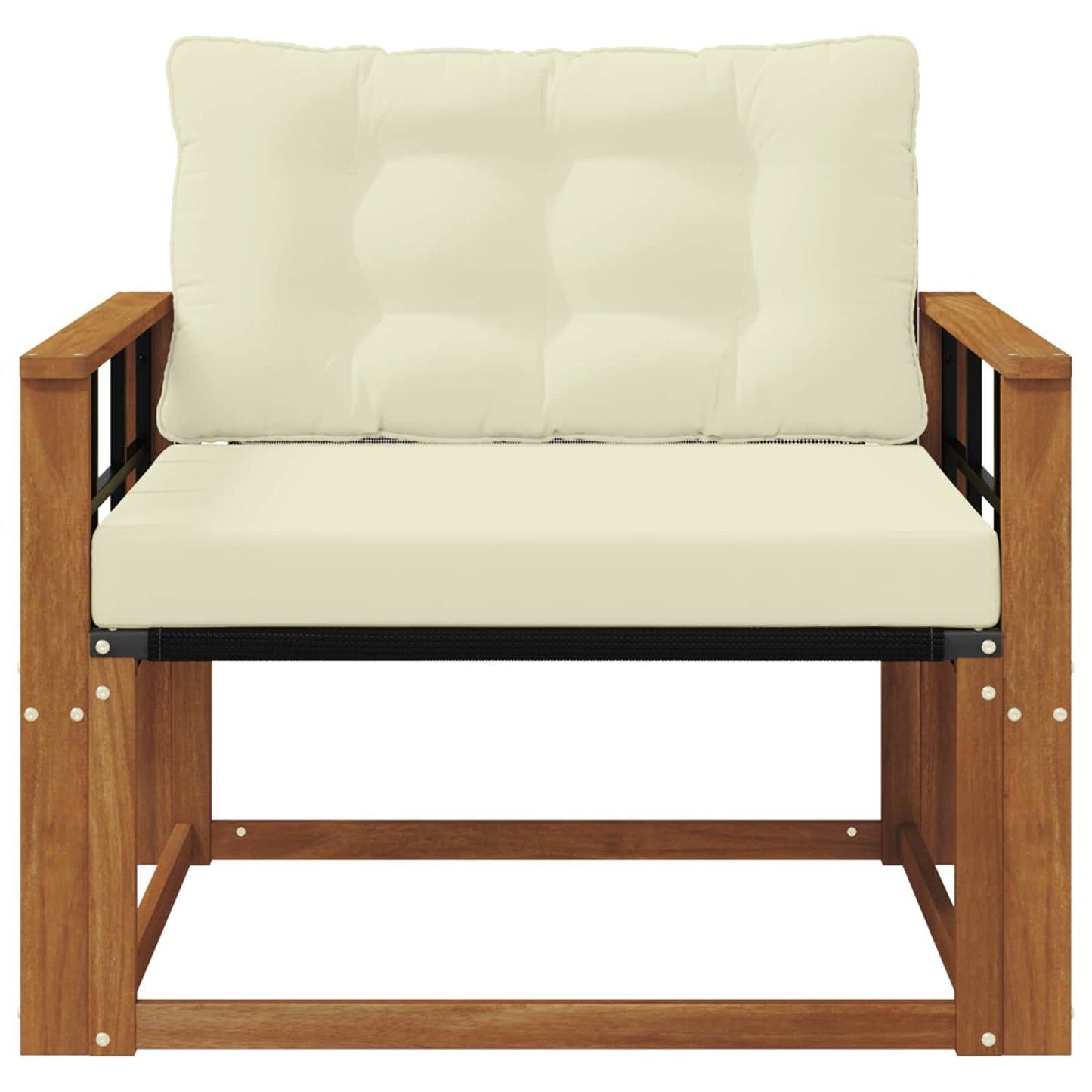 Outdoor-Sofagarnitur Massives Akazienholz und Textilene Natur