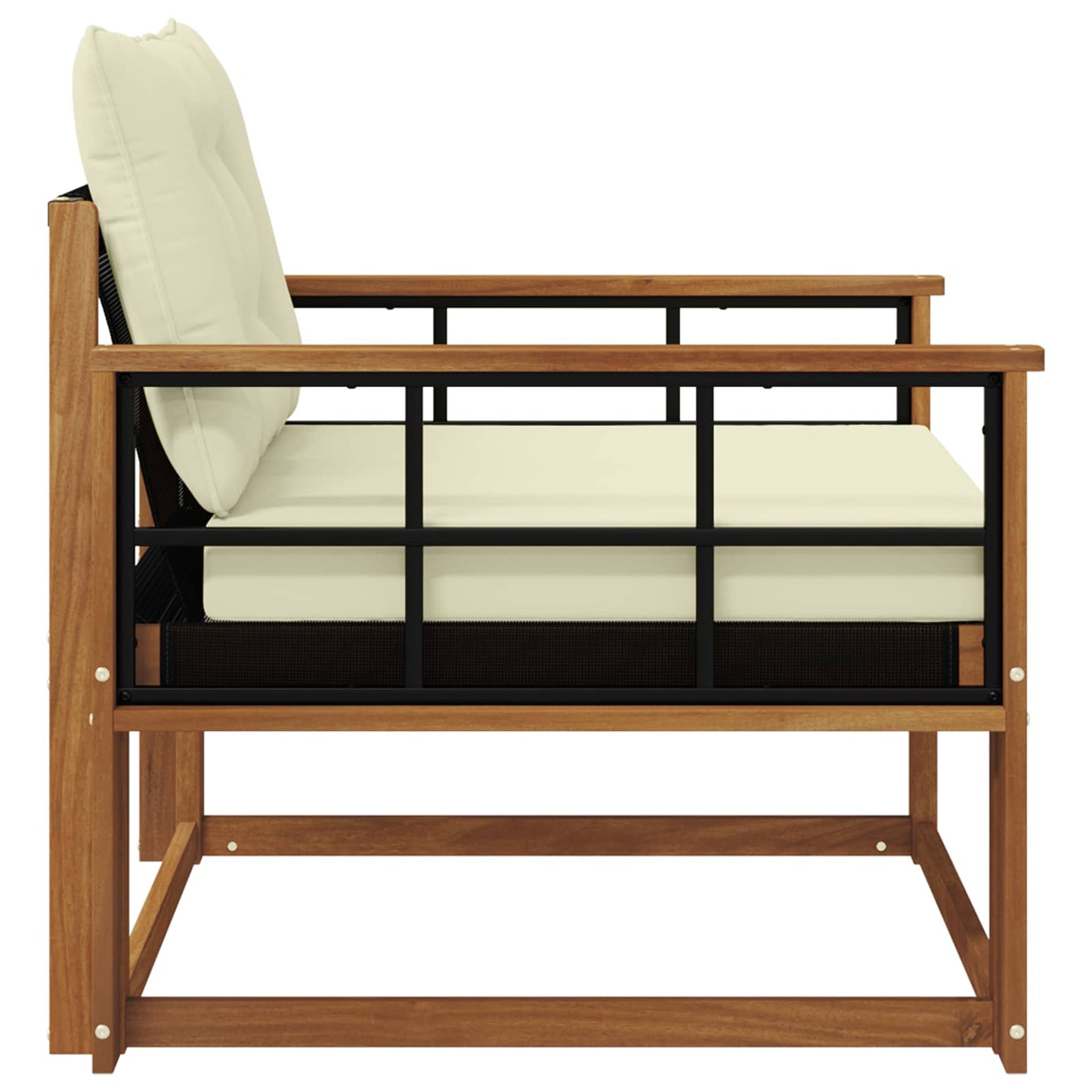 Outdoor-Sofagarnitur Massives Akazienholz und Textilene Natur