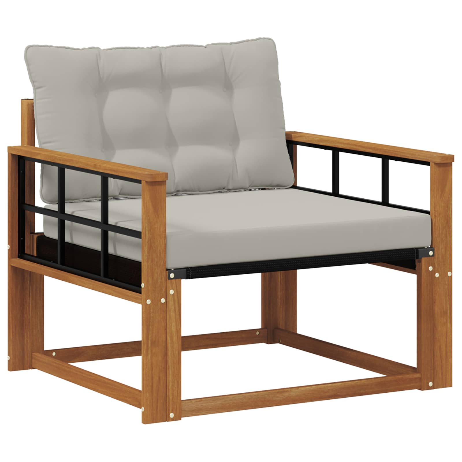 Outdoor-Sofagarnitur Massives Akazienholz und Textilene Natur