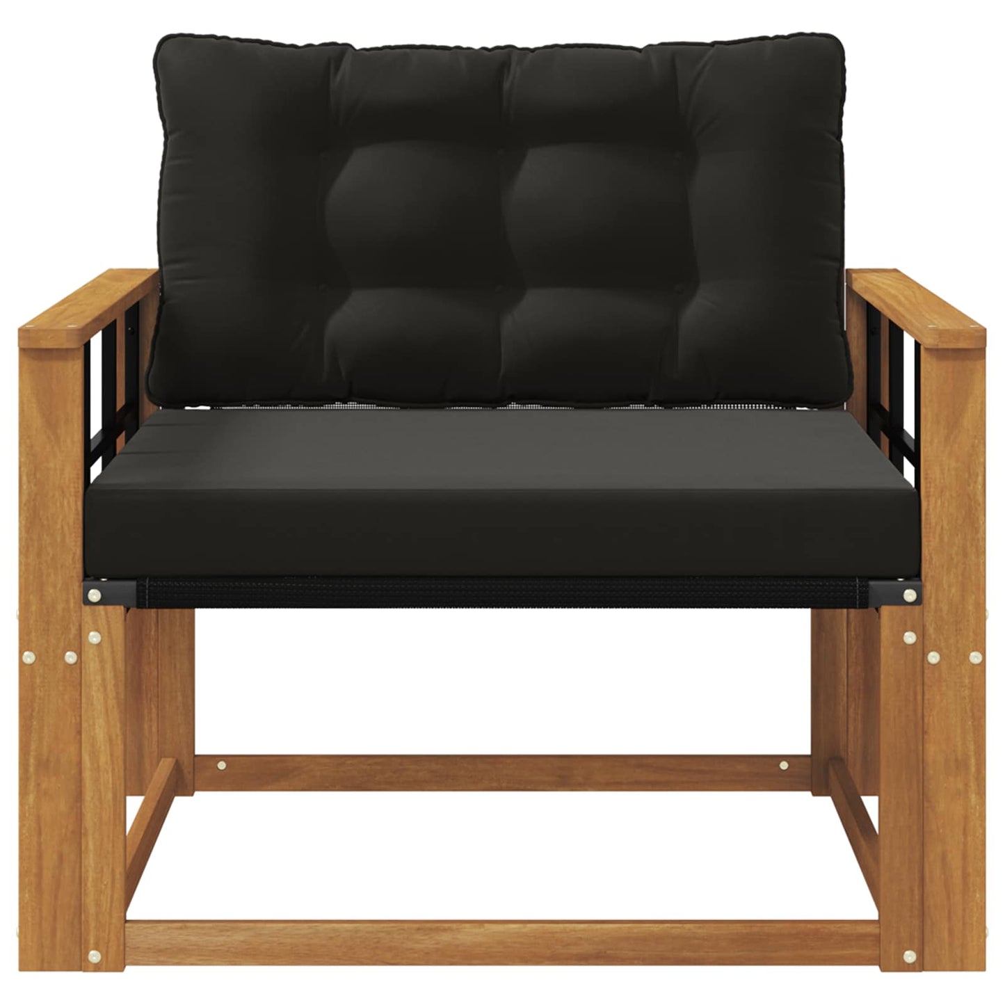 Outdoor-Sofagarnitur Massives Akazienholz und Textilene Natur