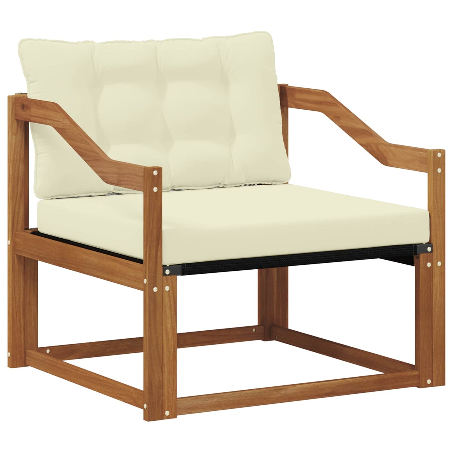 Outdoor-Sofagarnitur Massives Akazienholz und Textilene Natur