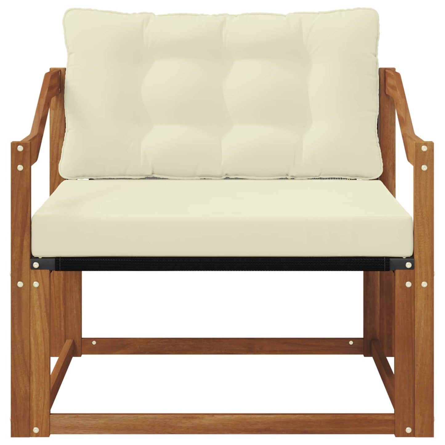 Outdoor-Sofagarnitur Massives Akazienholz und Textilene Natur