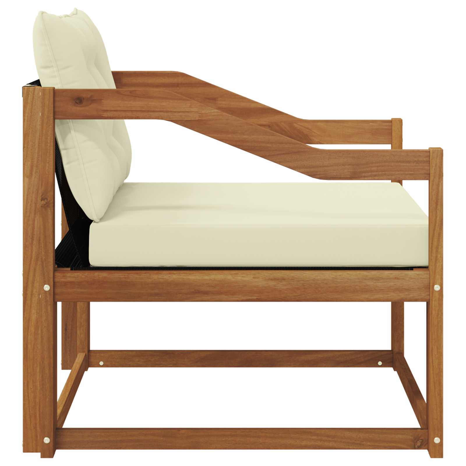 Outdoor-Sofagarnitur Massives Akazienholz und Textilene Natur