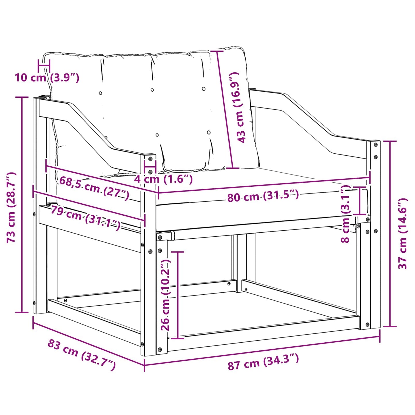 Outdoor-Sofagarnitur Massives Akazienholz und Textilene Natur