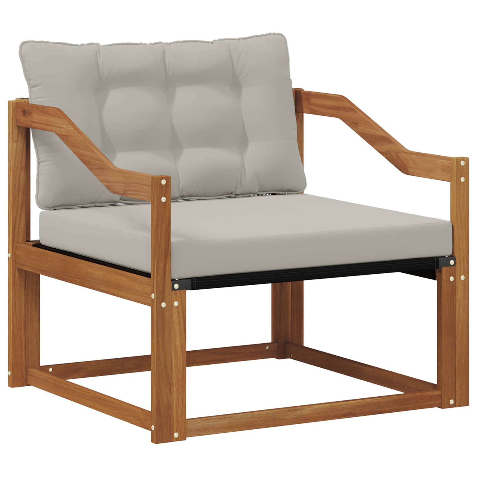 Outdoor-Sofagarnitur Massives Akazienholz und Textilene Natur
