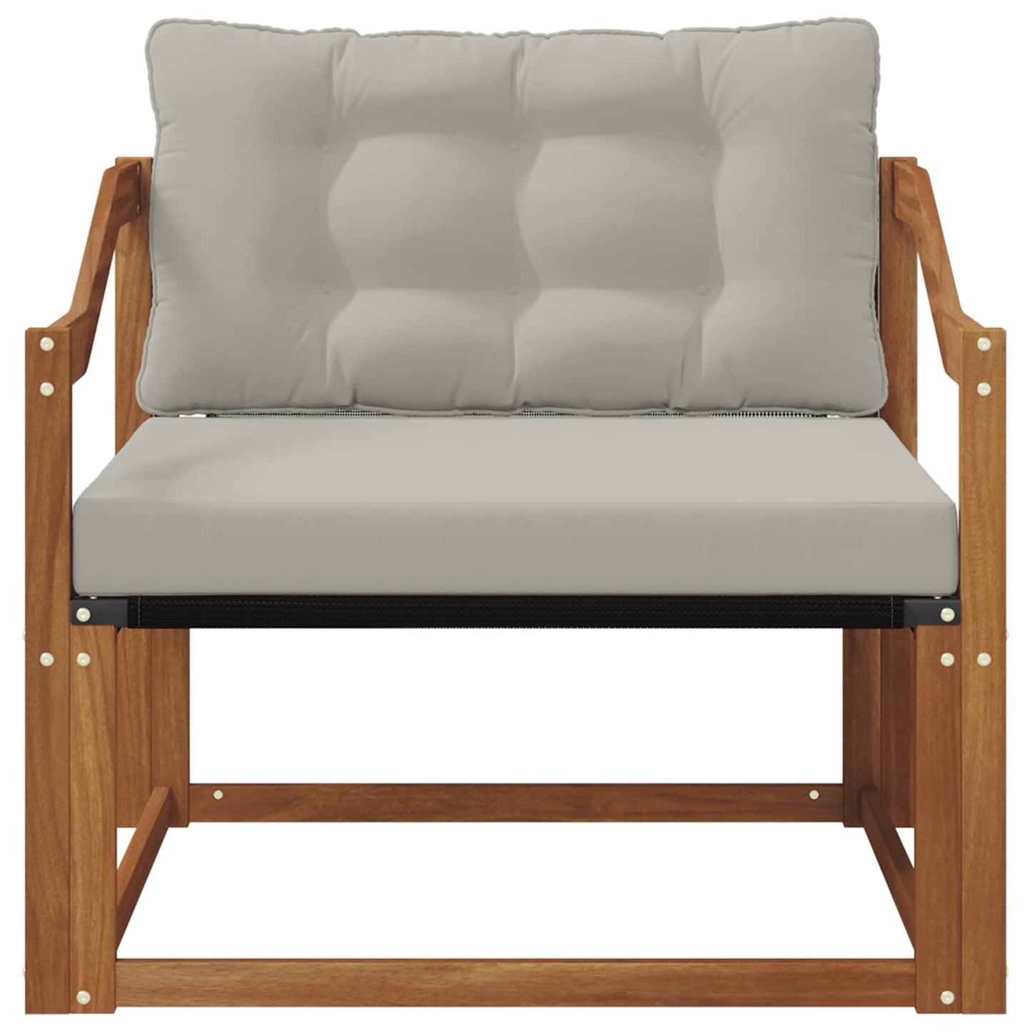 Outdoor-Sofagarnitur Massives Akazienholz und Textilene Natur