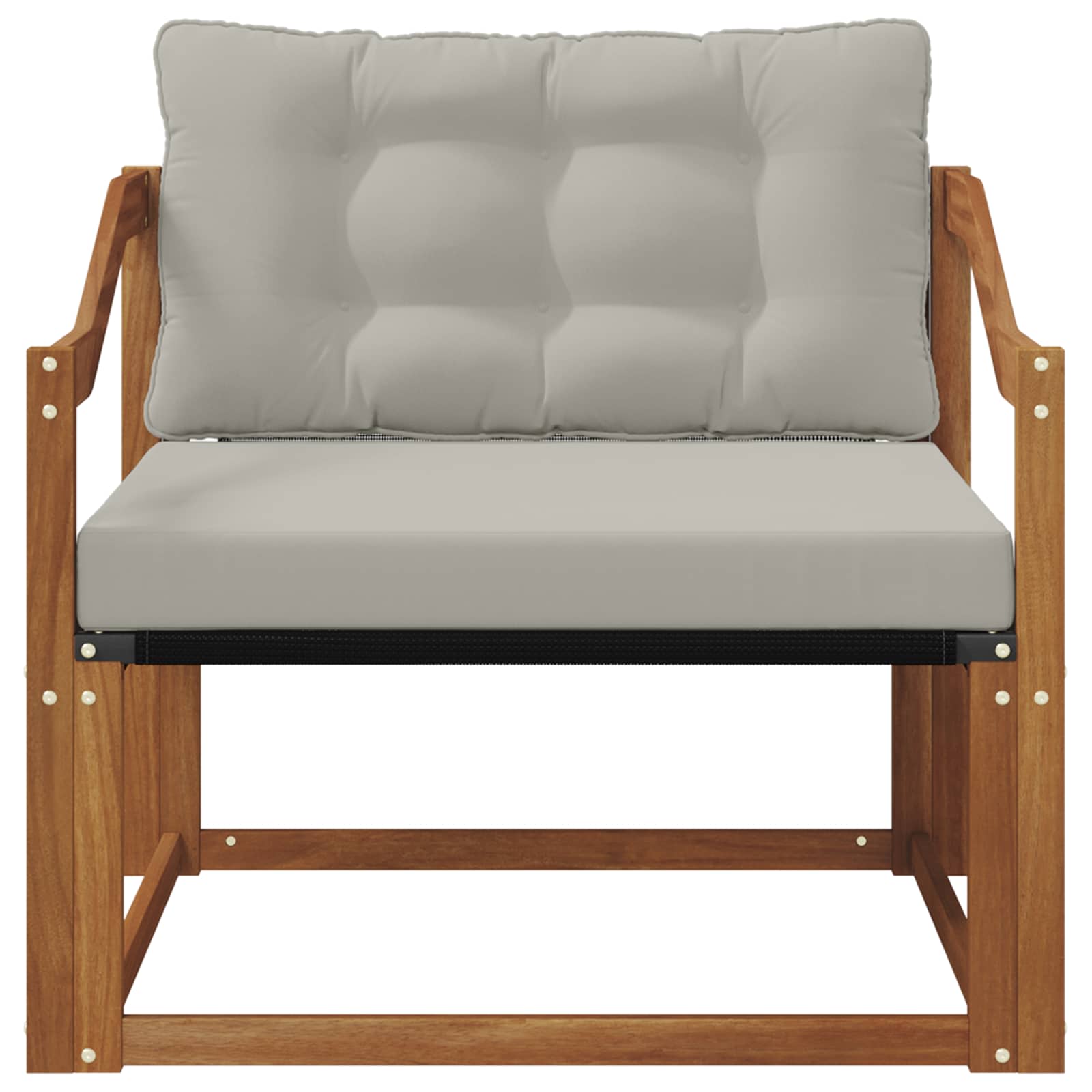Outdoor-Sofagarnitur Massives Akazienholz und Textilene Natur