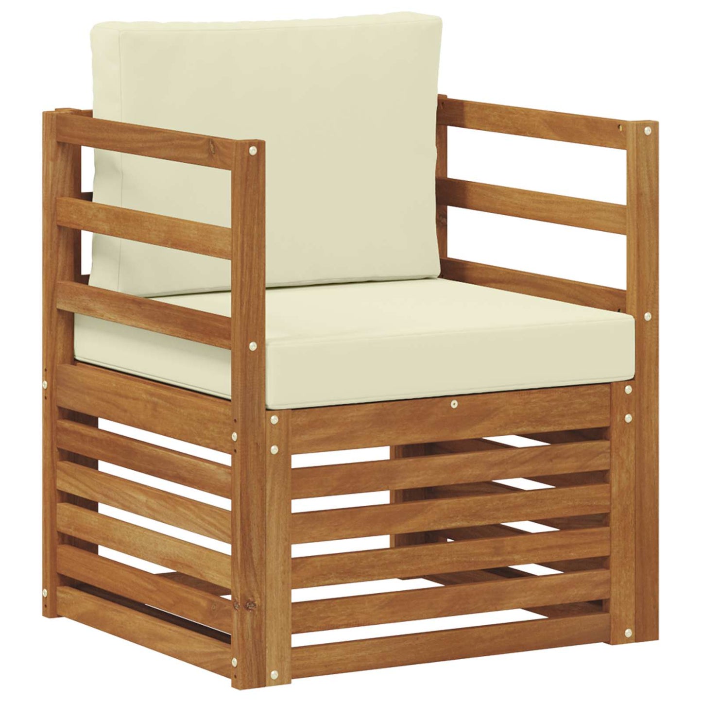 Outdoor-Sofagarnitur Massives Akazienholz und Polyester