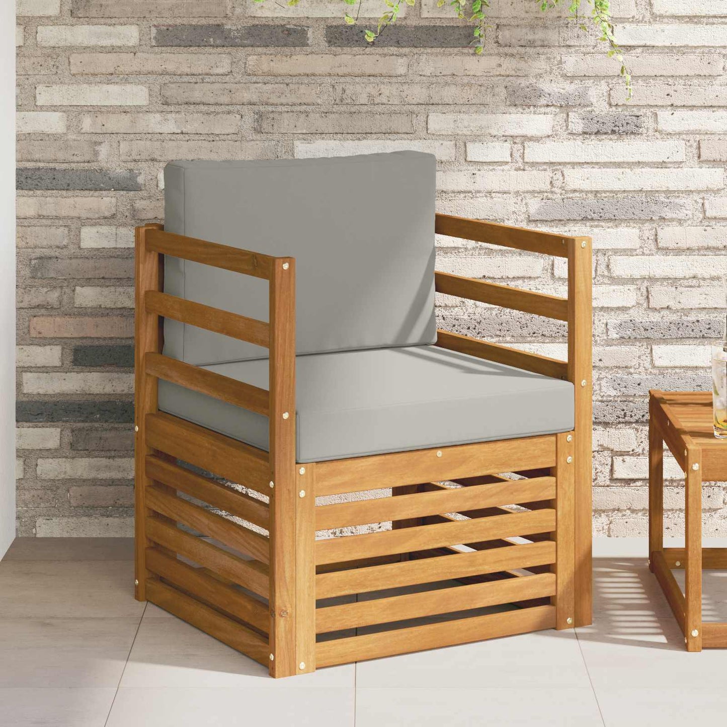 Outdoor-Sofagarnitur Massives Akazienholz und Polyester