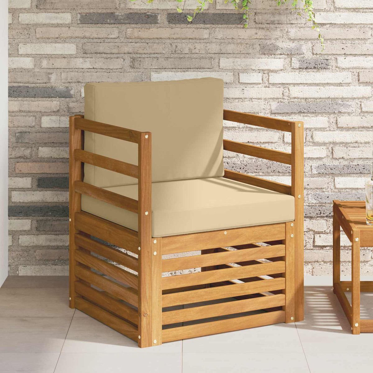 Outdoor-Sofagarnitur Massives Akazienholz und Polyester