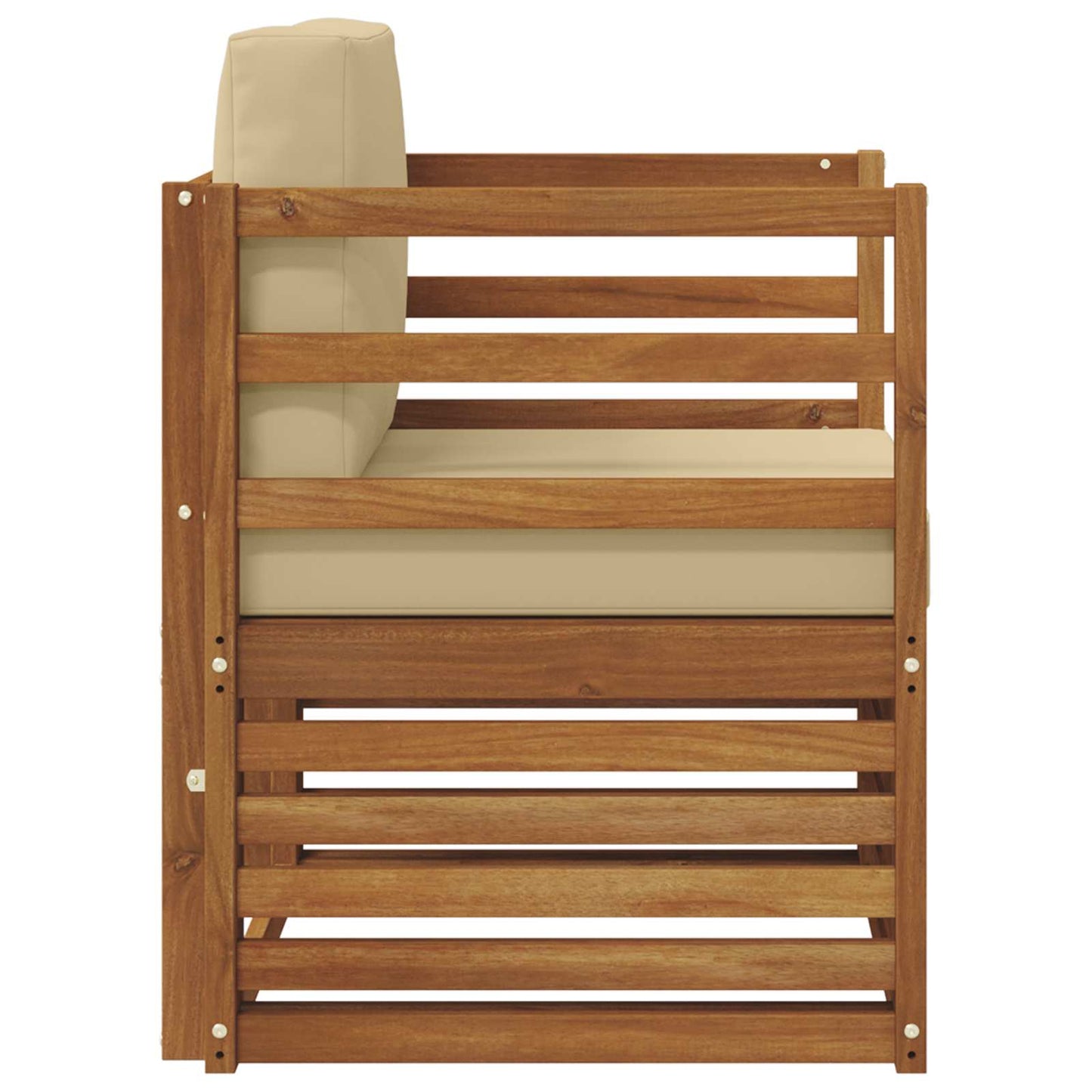 Outdoor-Sofa Massives Akazienholz und Polyester Natur