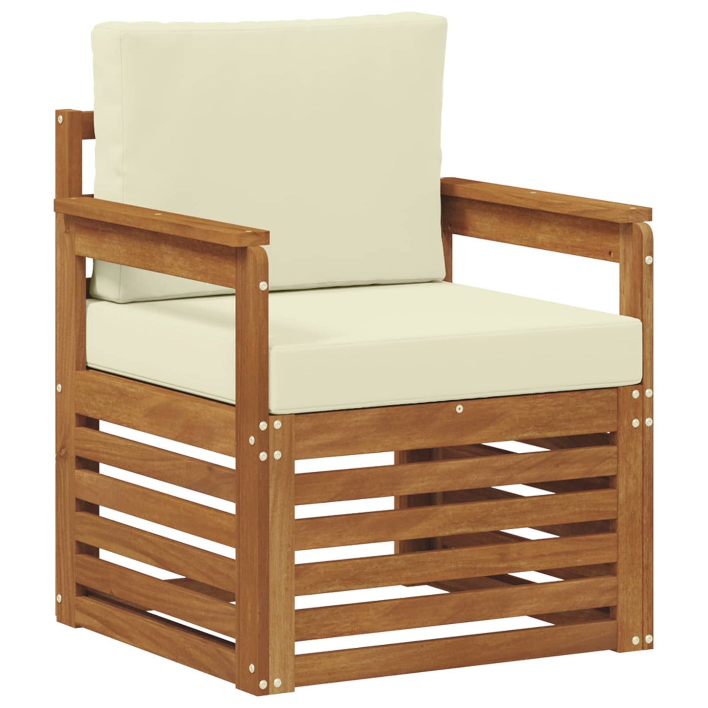 Outdoor-Sofagarnitur Massives Akazienholz und Polyester