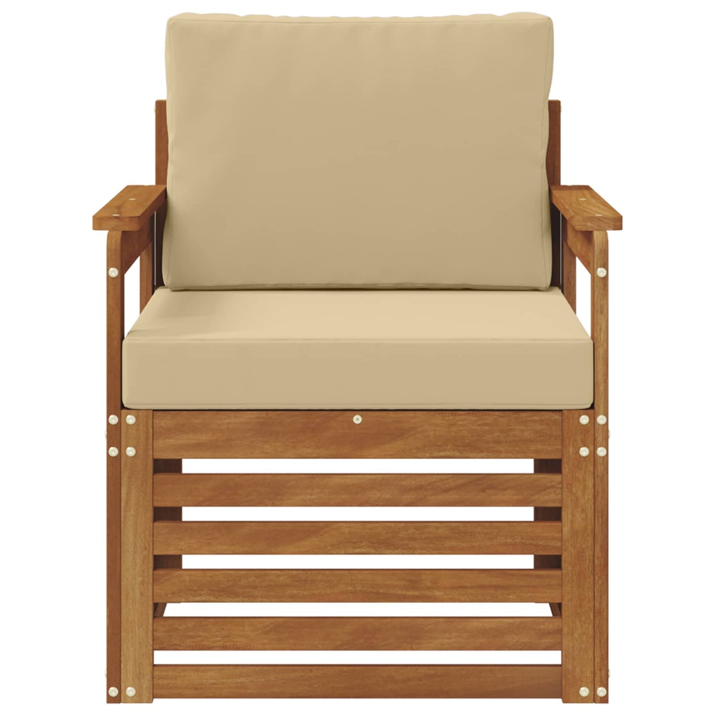 Outdoor-Sofa Massives Akazienholz und Polyester Natur