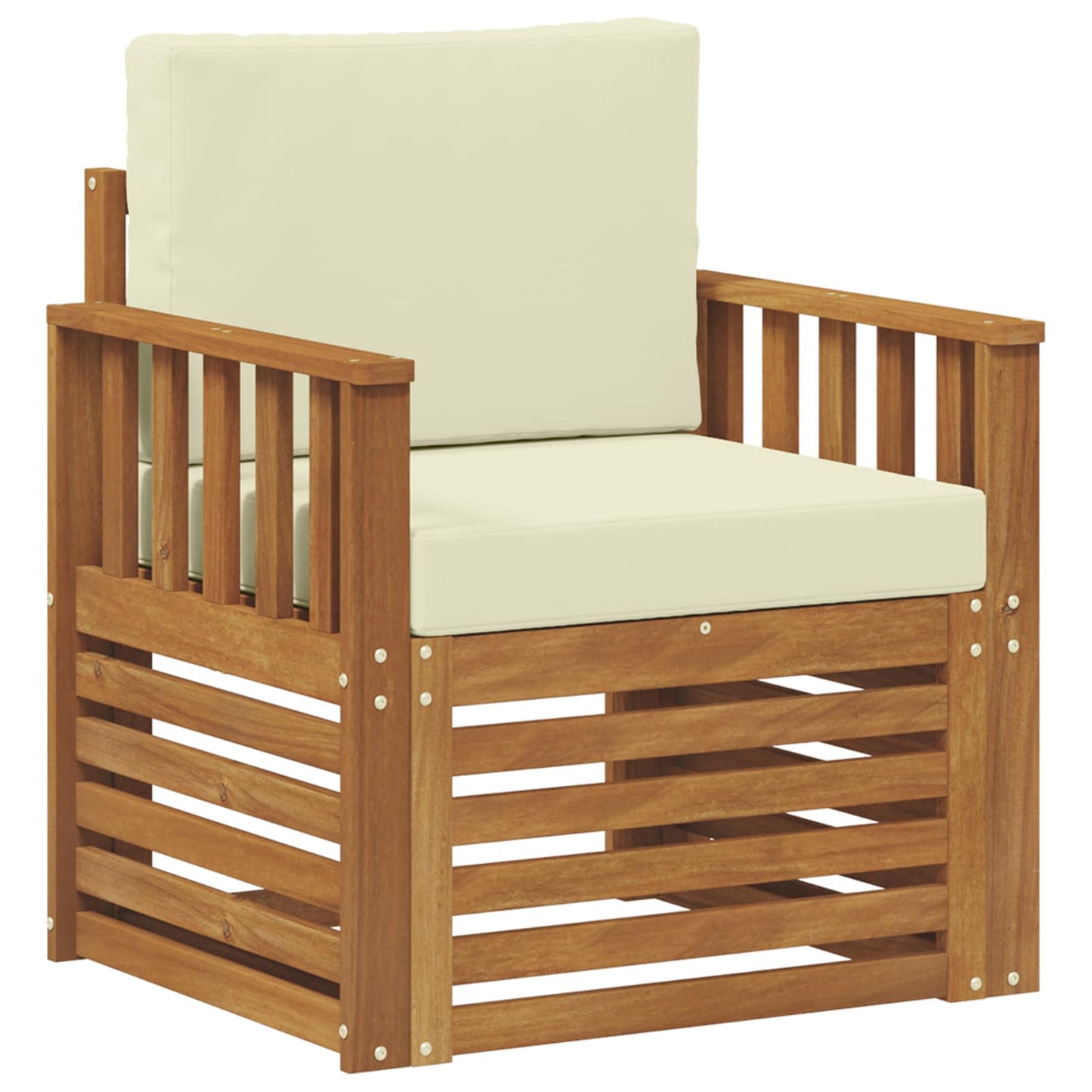 Outdoor-Sofagarnitur Massives Akazienholz und Polyester