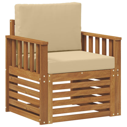Outdoor-Sofagarnitur Massives Akazienholz und Polyester