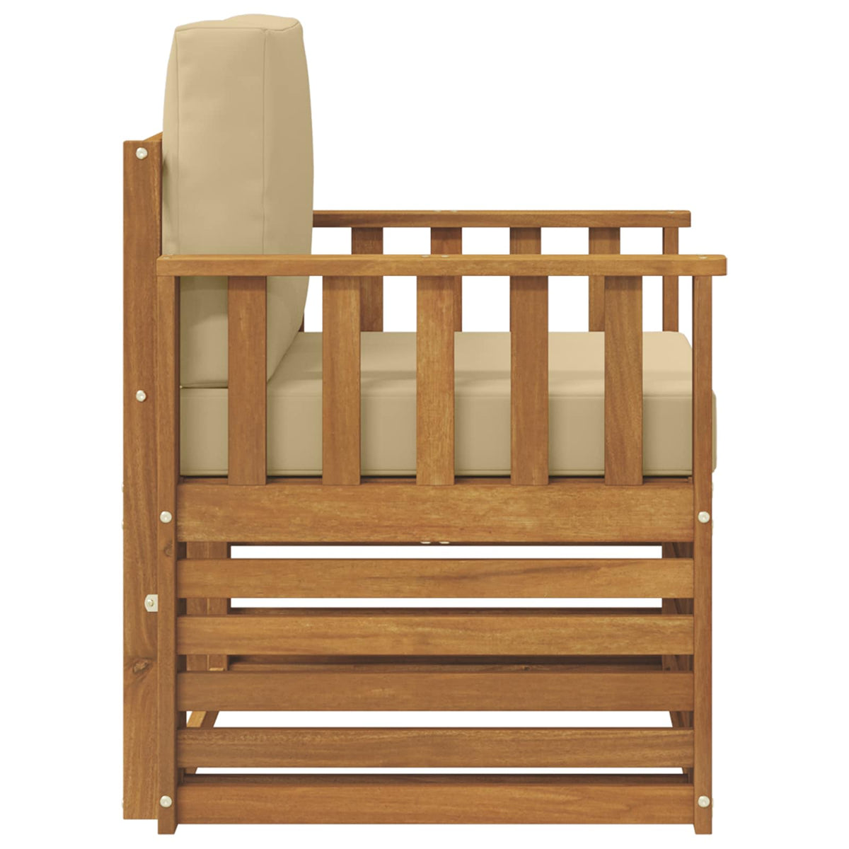 Outdoor-Sofagarnitur Massives Akazienholz und Polyester