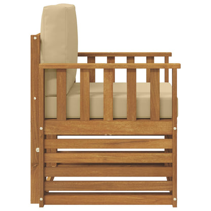 Outdoor-Sofagarnitur Massives Akazienholz und Polyester