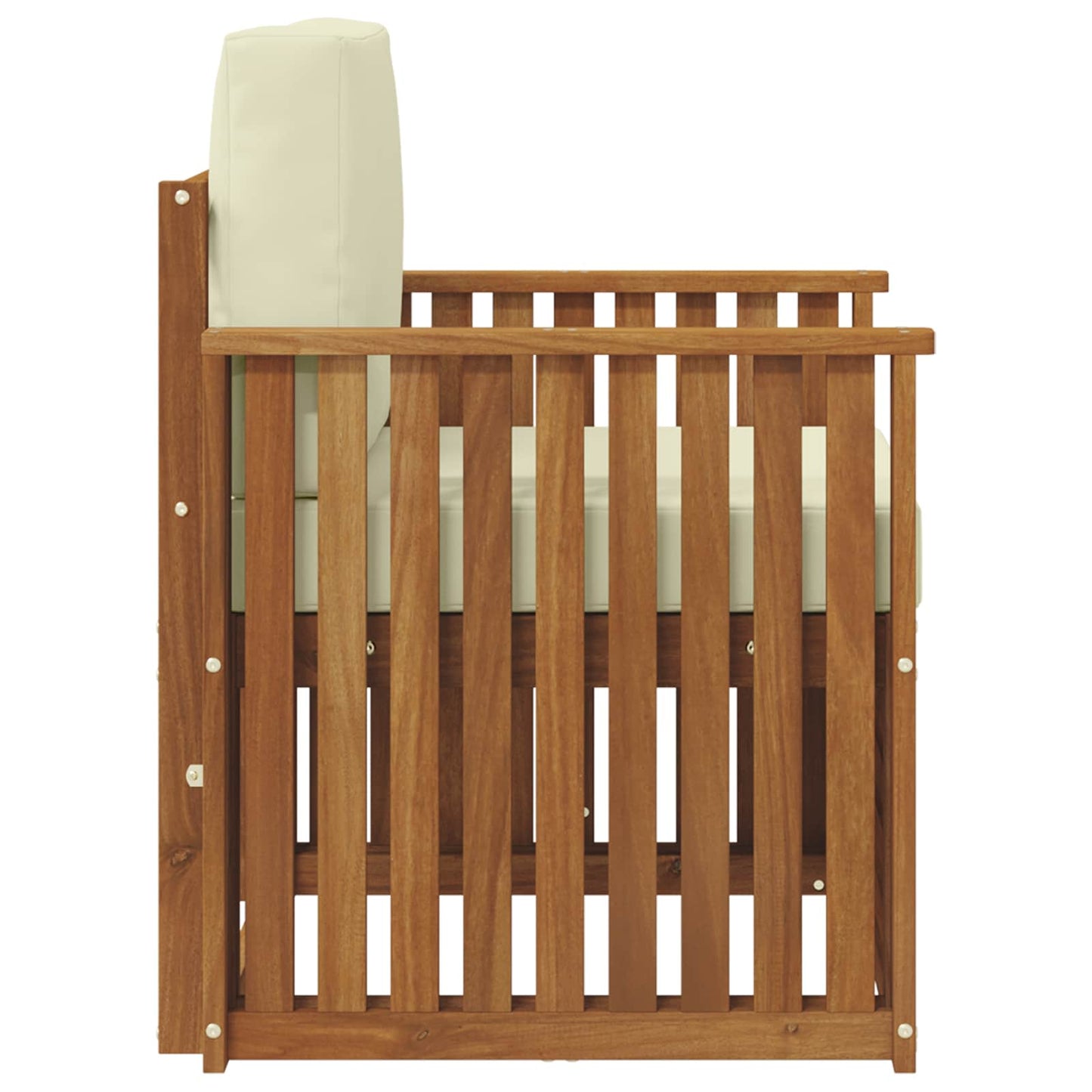 Outdoor-Sofa Massives Akazienholz und Polyester Natur