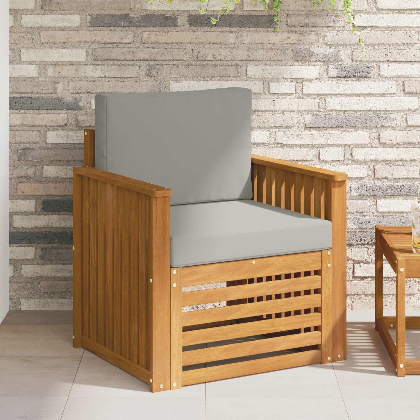 Outdoor-Sofagarnitur Massives Akazienholz und Polyester