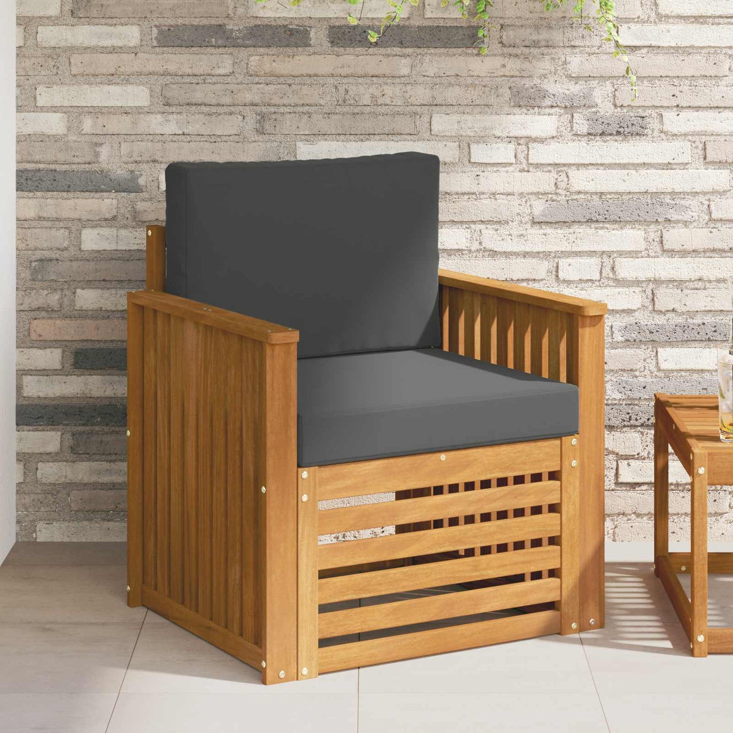 Outdoor-Sofagarnitur Massives Akazienholz und Polyester