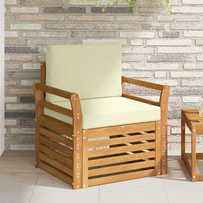 Outdoor-Sofagarnitur Massives Akazienholz und Polyester