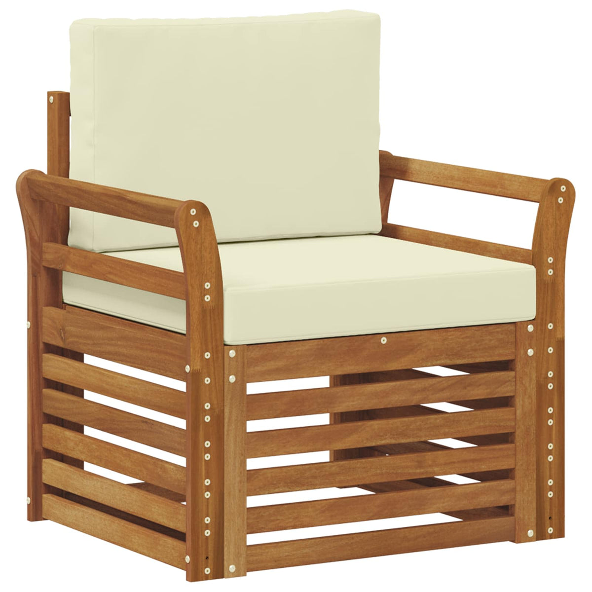 Outdoor-Sofagarnitur Massives Akazienholz und Polyester