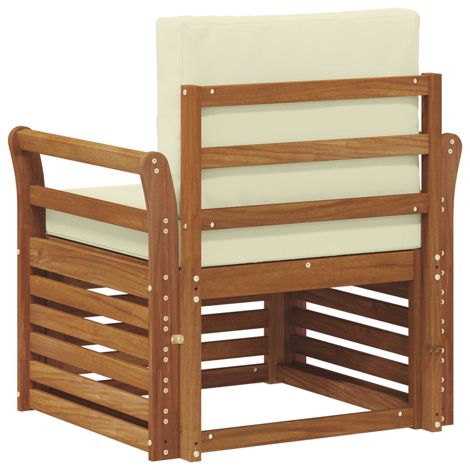 Outdoor-Sofa Massives Akazienholz und Polyester Natur