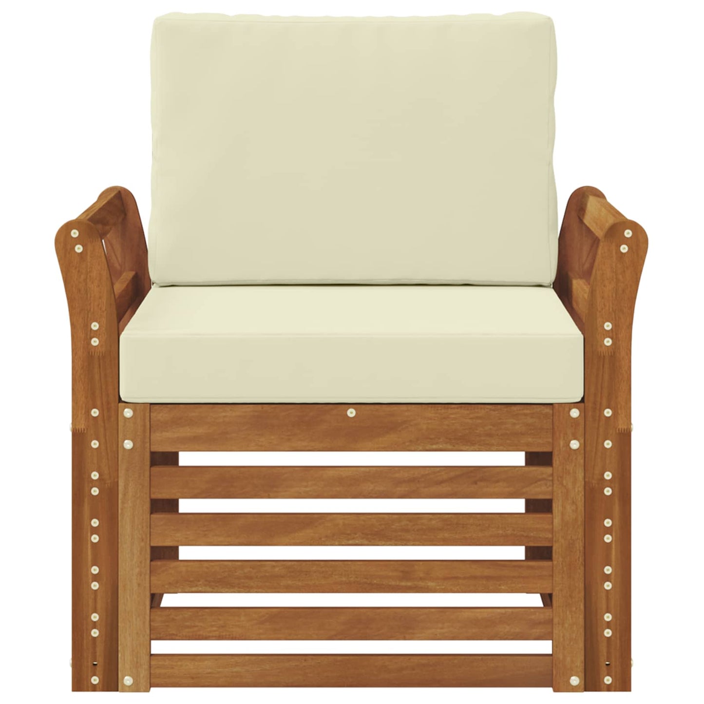 Outdoor-Sofa Massives Akazienholz und Polyester Natur