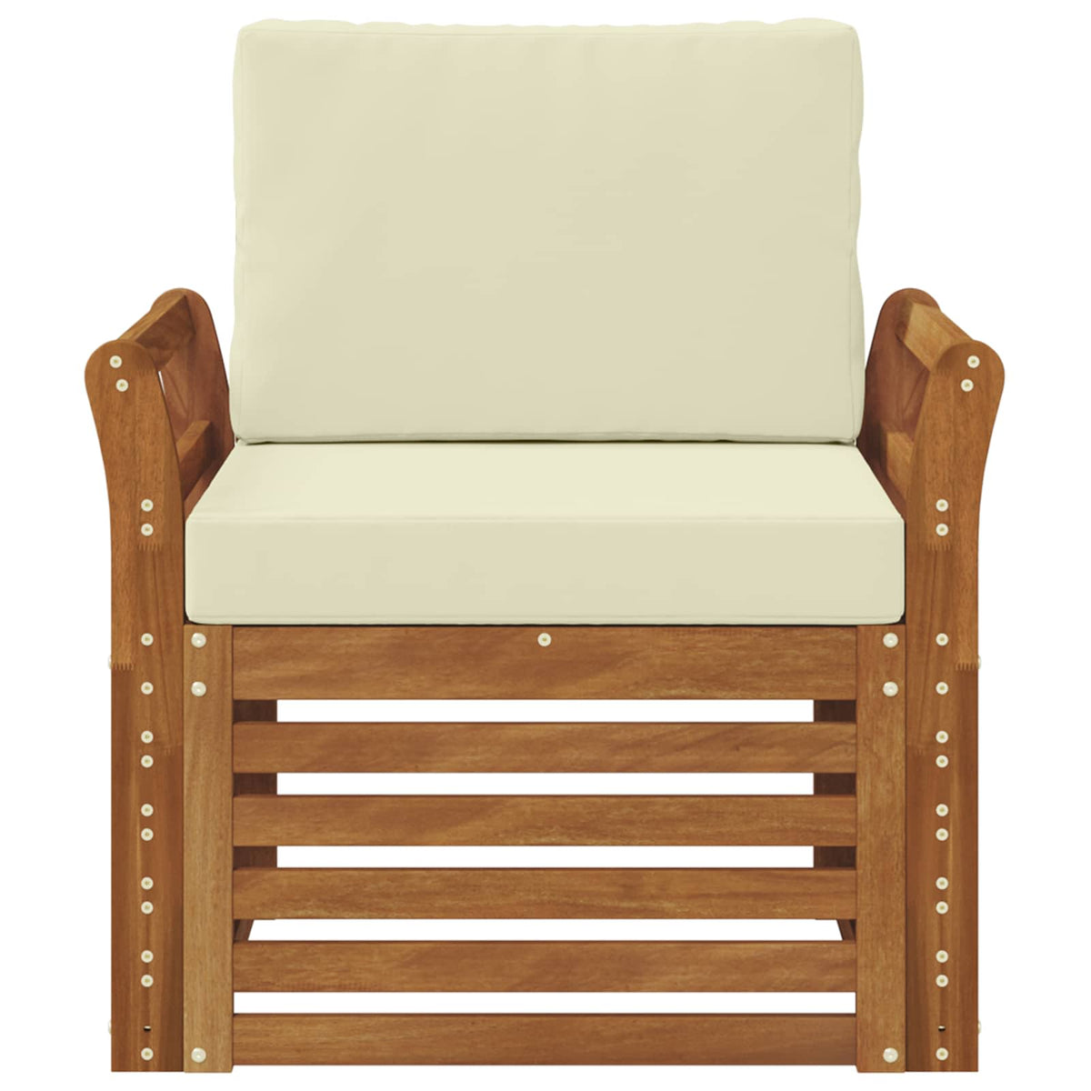 Outdoor-Sofagarnitur Massives Akazienholz und Polyester