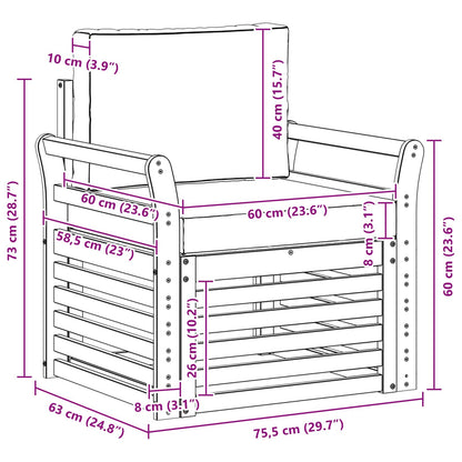 Outdoor-Sofagarnitur Massives Akazienholz und Polyester