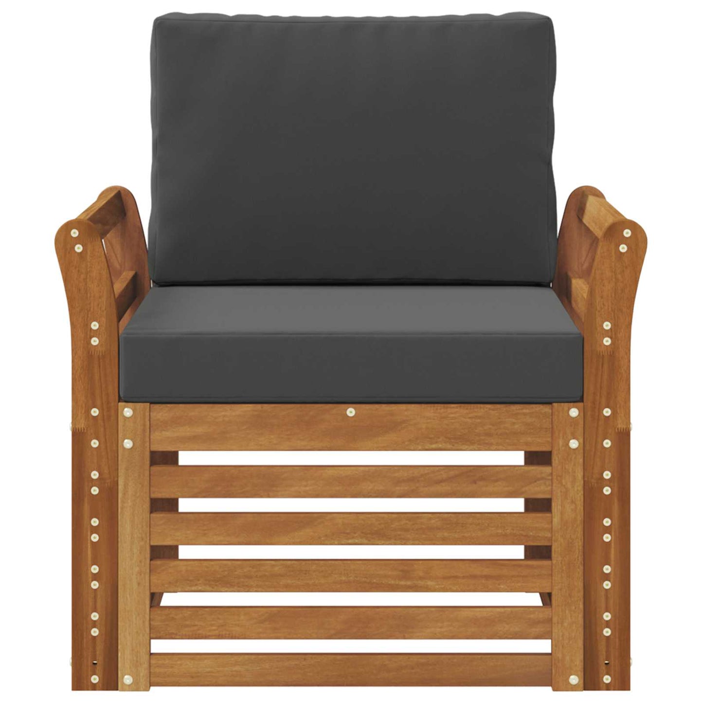 Outdoor-Sofa Massives Akazienholz und Polyester Natur