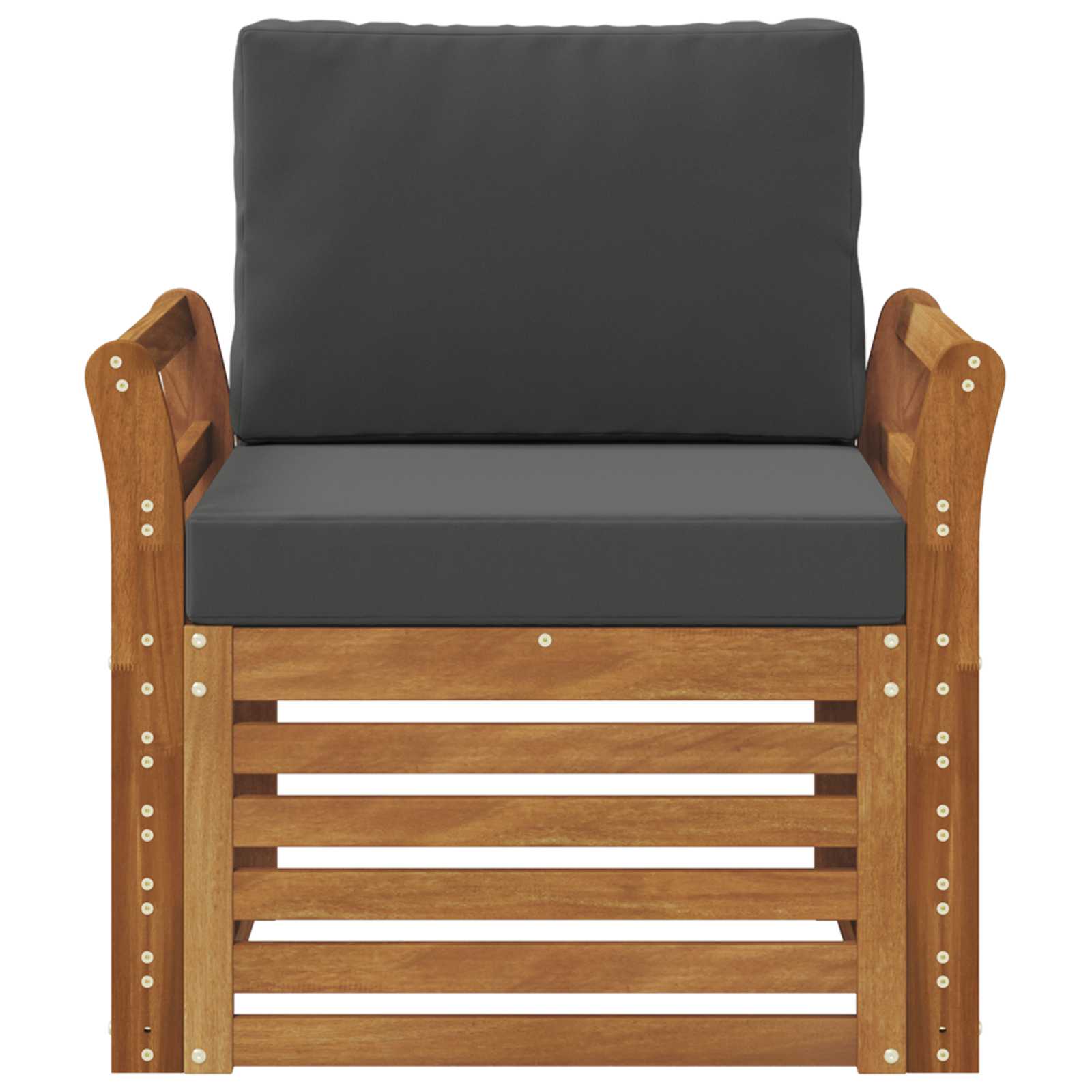 Outdoor-Sofa Massives Akazienholz und Polyester Natur