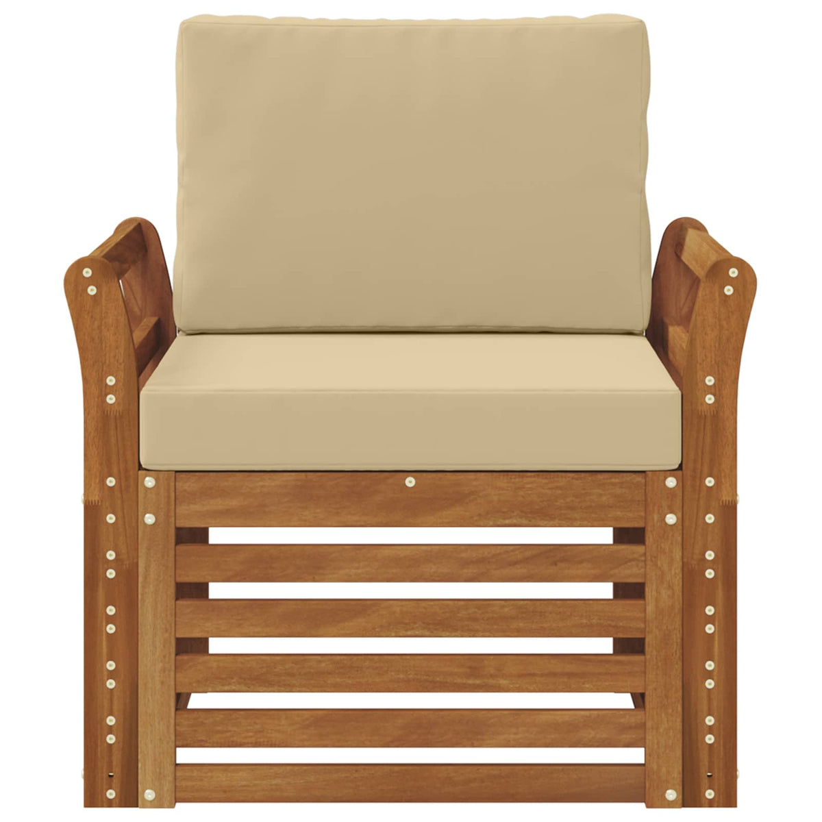 Outdoor-Sofagarnitur Massives Akazienholz und Polyester