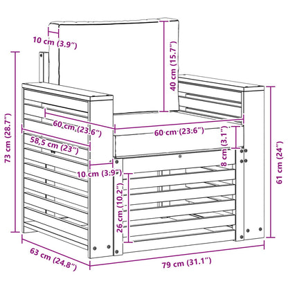 Outdoor-Sofagarnitur Massives Akazienholz und Polyester