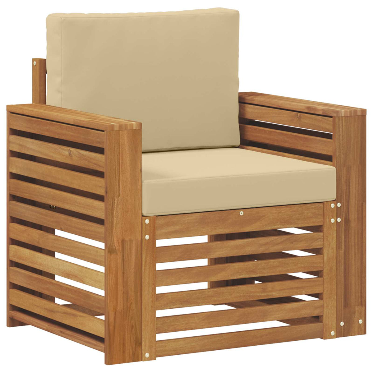 Outdoor-Sofagarnitur Massives Akazienholz und Polyester