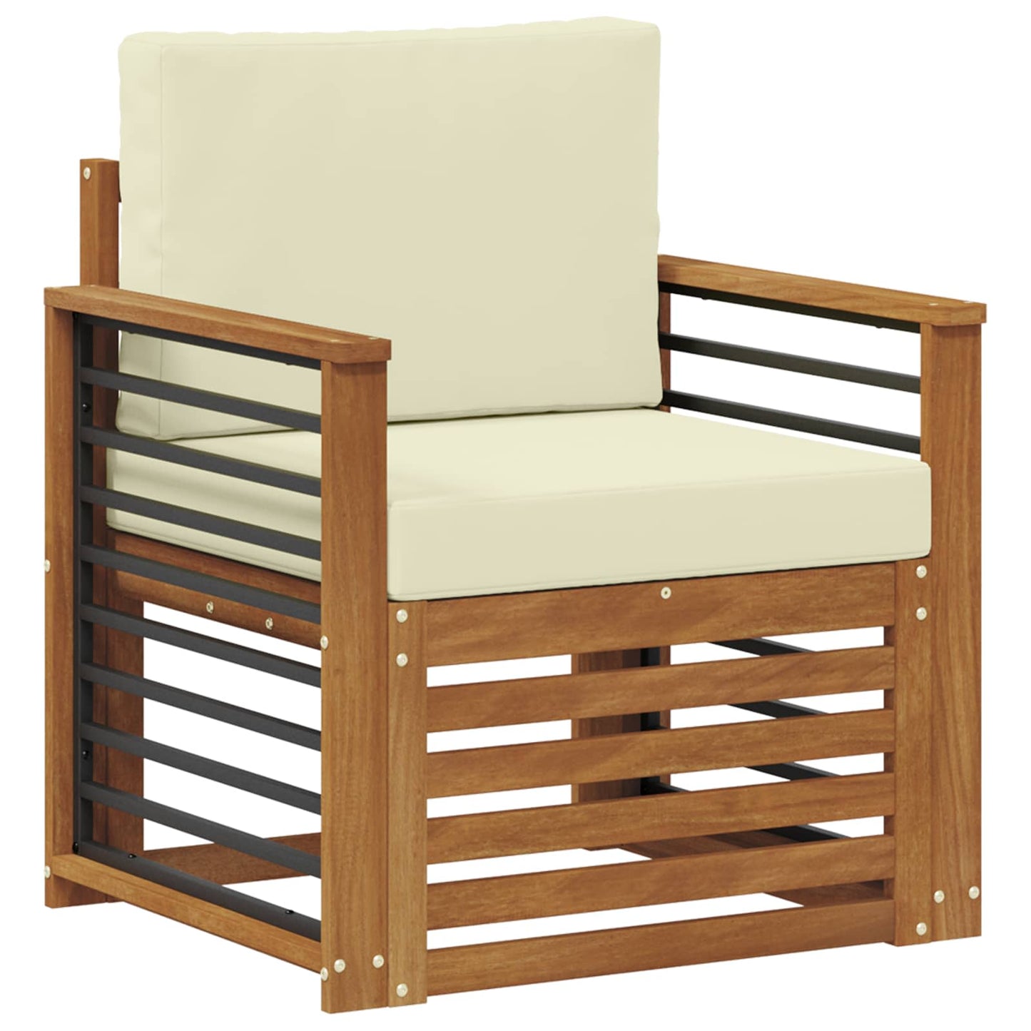Outdoor-Sofagarnitur Massives Akazienholz und Polyester