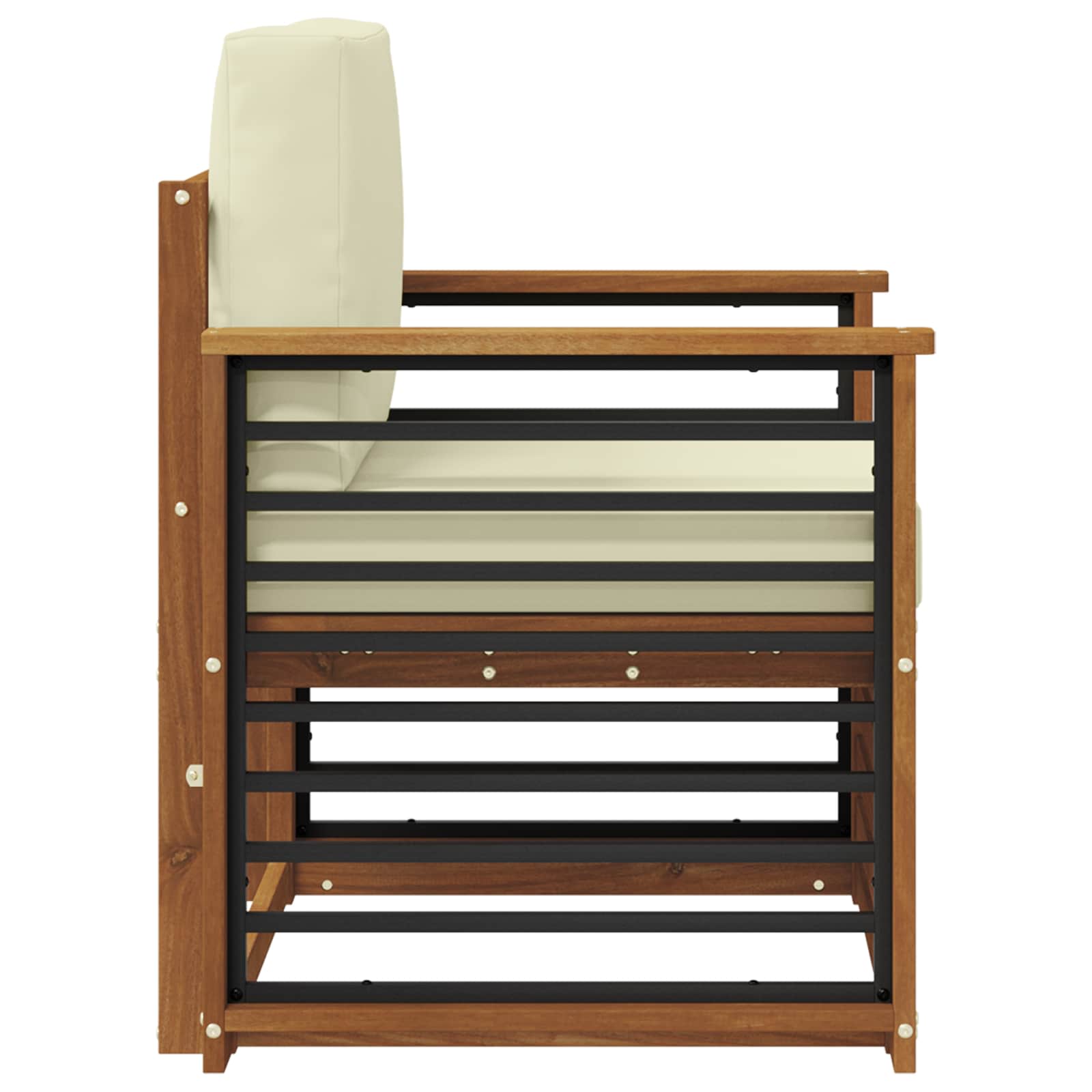 Outdoor-Sofagarnitur Massives Akazienholz und Polyester
