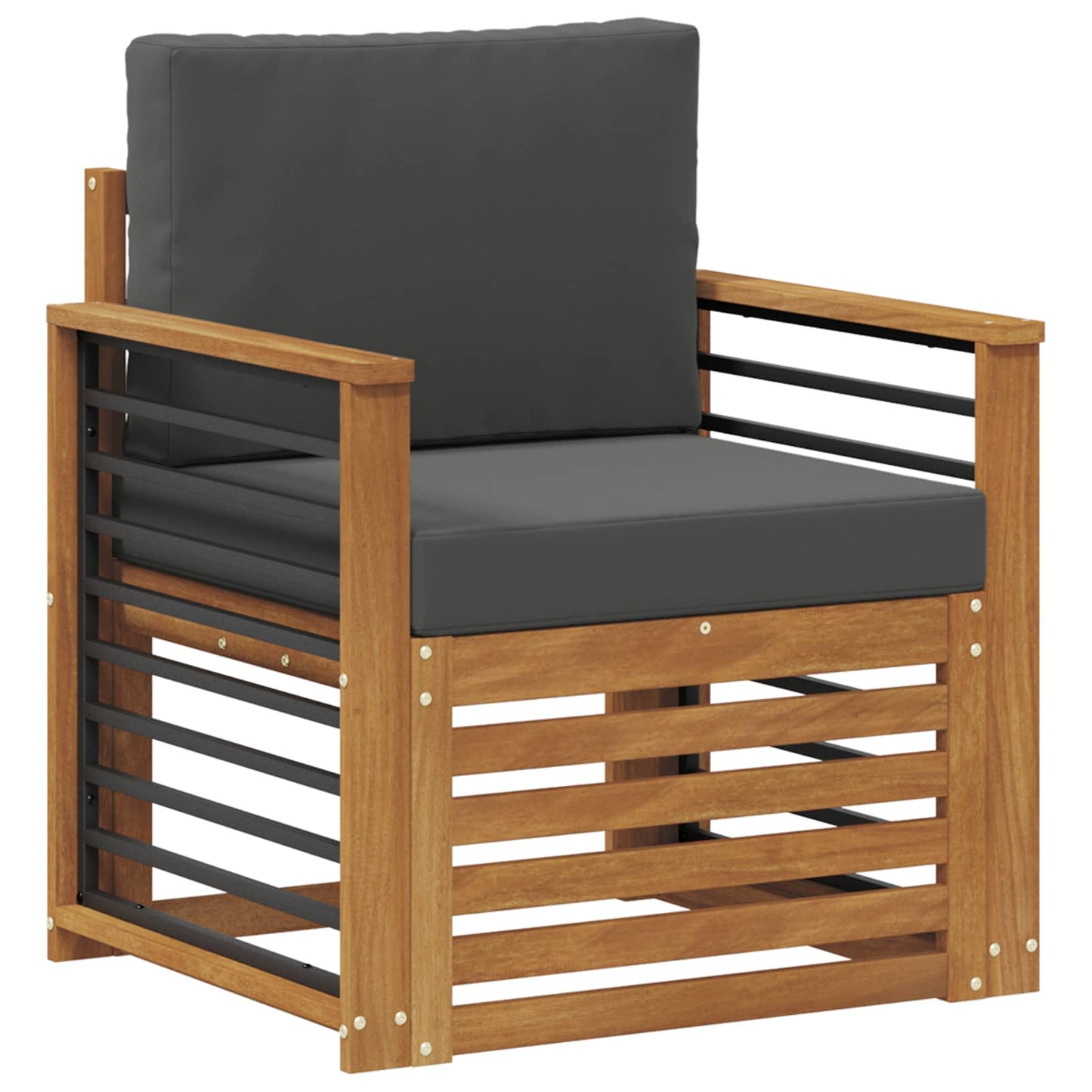 Outdoor-Sofagarnitur Massives Akazienholz und Polyester