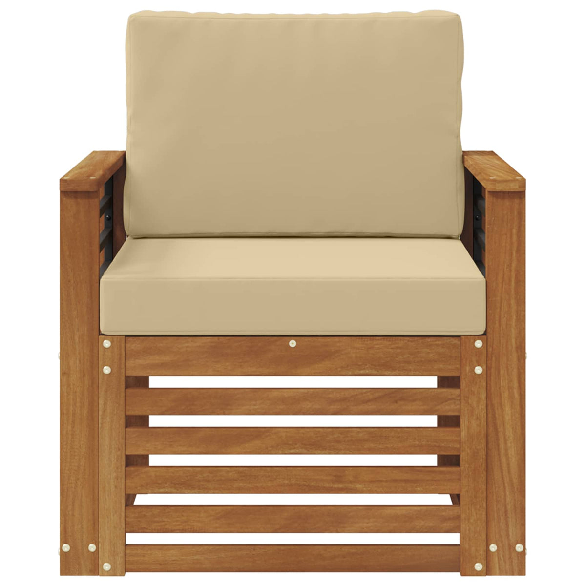 Outdoor-Sofagarnitur Massives Akazienholz und Polyester